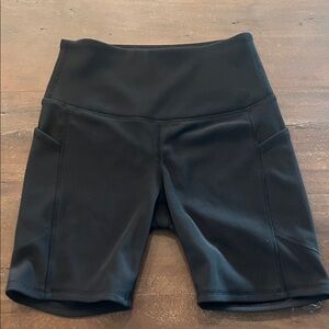 Women's Black Ribbed Bike Shorts - Size Medium